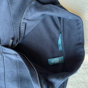 Like New!  Perry Ellis Neck Zip Sweater  Cotton 63%  Deep Blue